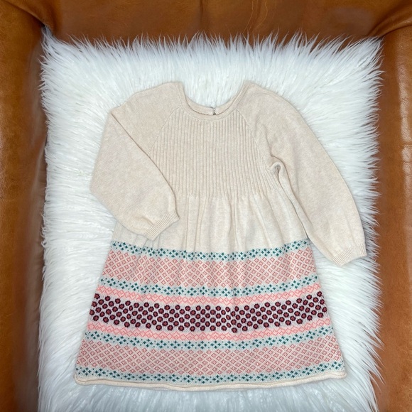 Tea Collection - Fair Isle Sweater Dress - Oatmeal Heather - Picture 2 of 5